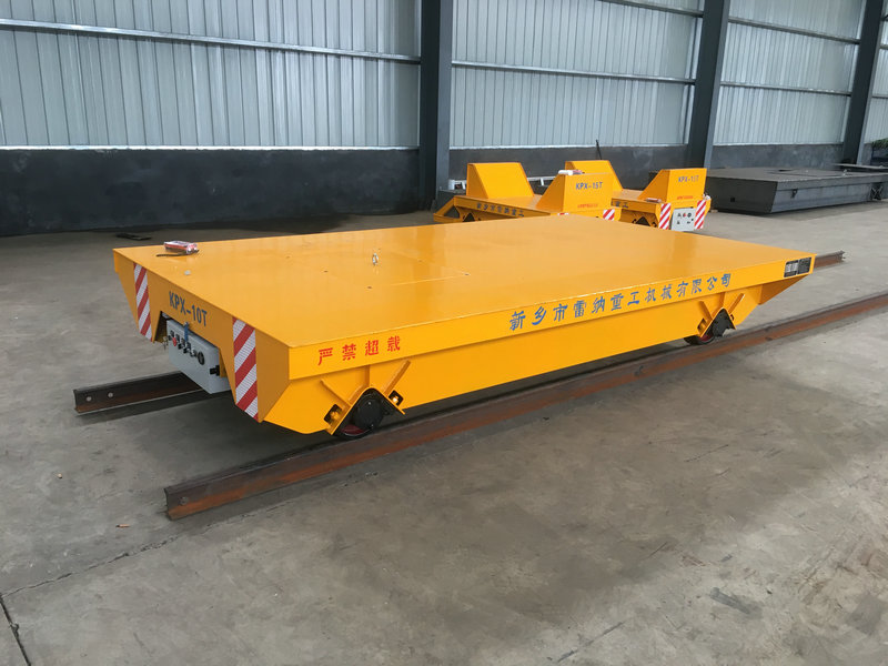 Heavy Duty Rail Powered Transport Cart Flat 트롤리